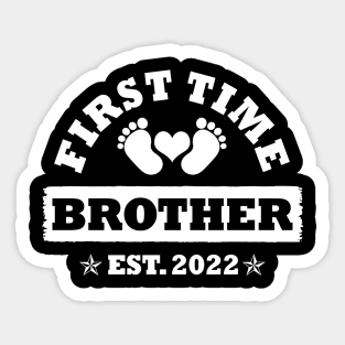 First Time Brother Est 2022 Funny New Brothers Gift Sticker